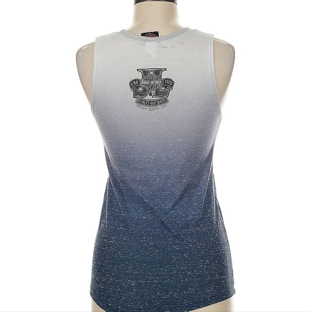 Harley-Davidson Gray and Blue Fitted Tank Top - Picture 2 of 6